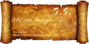 Técsi Ibolya névjegykártya