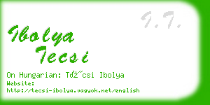 ibolya tecsi business card